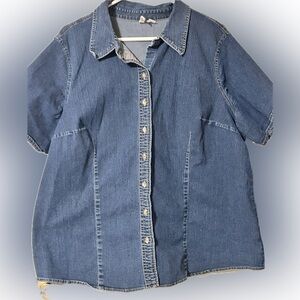 St. John Bay Blue Jean Women’s Blouse-3X